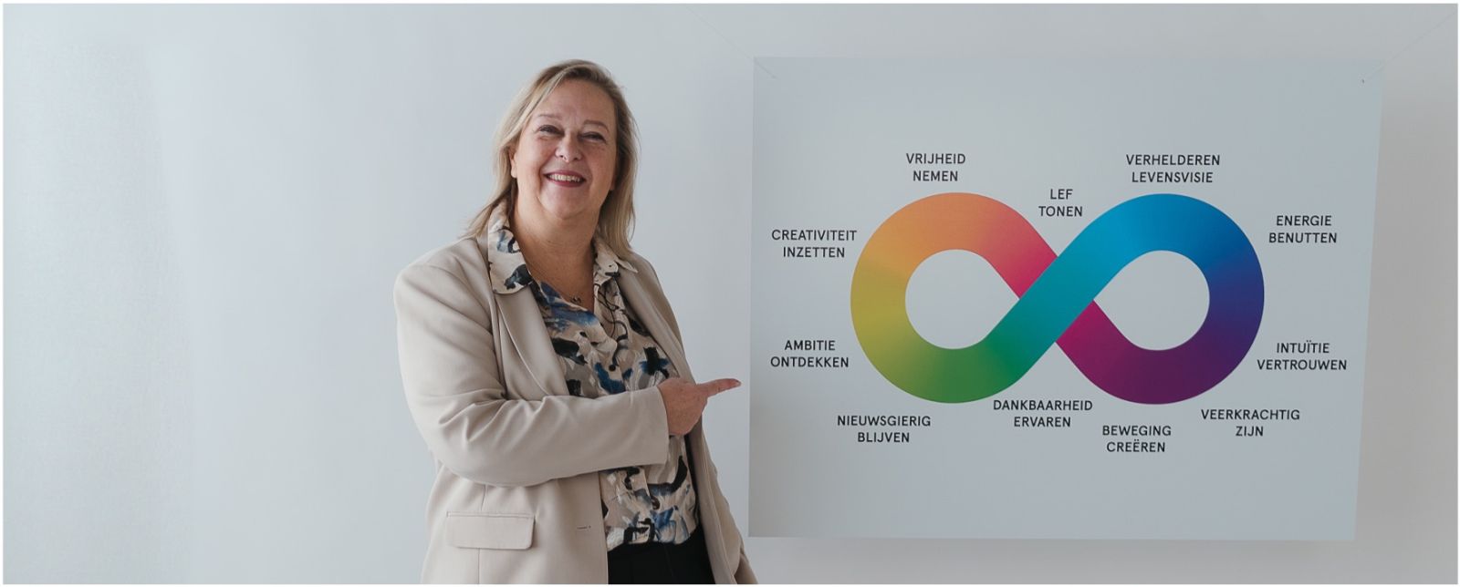 Inspirerende spreker Nicole Loeffen geeft presentatie voor publiek